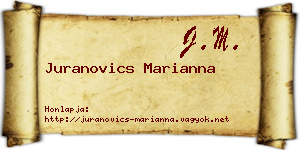 Juranovics Marianna névjegykártya